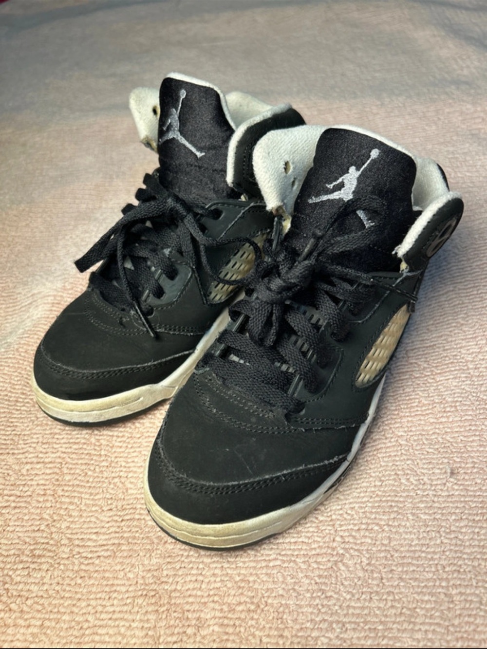 Jordan Kids Black and White Mid-Top Sneakers